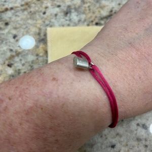 Louis Vuitton Lockit Bracelet Fuchsia pink cord and silver lock, UNICEF
